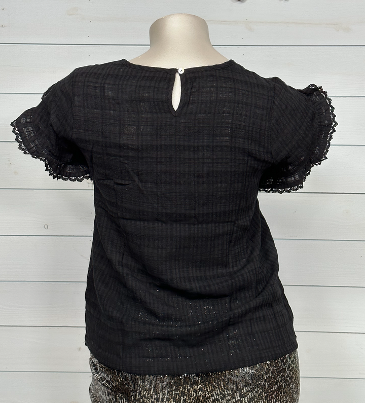 Doe & Rae - Woven Top in Black