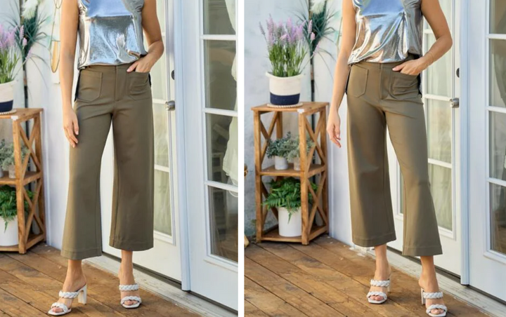 Hailey & Co - Crop Stretch Pants Olive