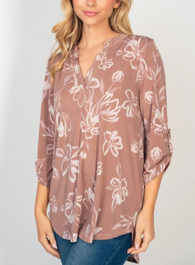White Birch - Floral Print Gabby Top