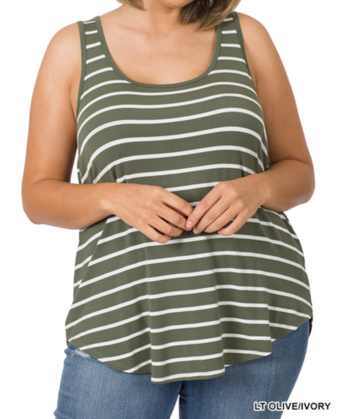 Zenana - STRIPE SLEEVELESS TOP