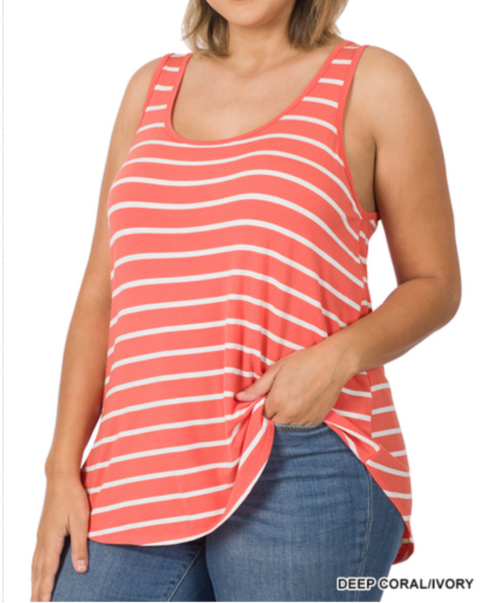 Zenana - STRIPE SLEEVELESS TOP