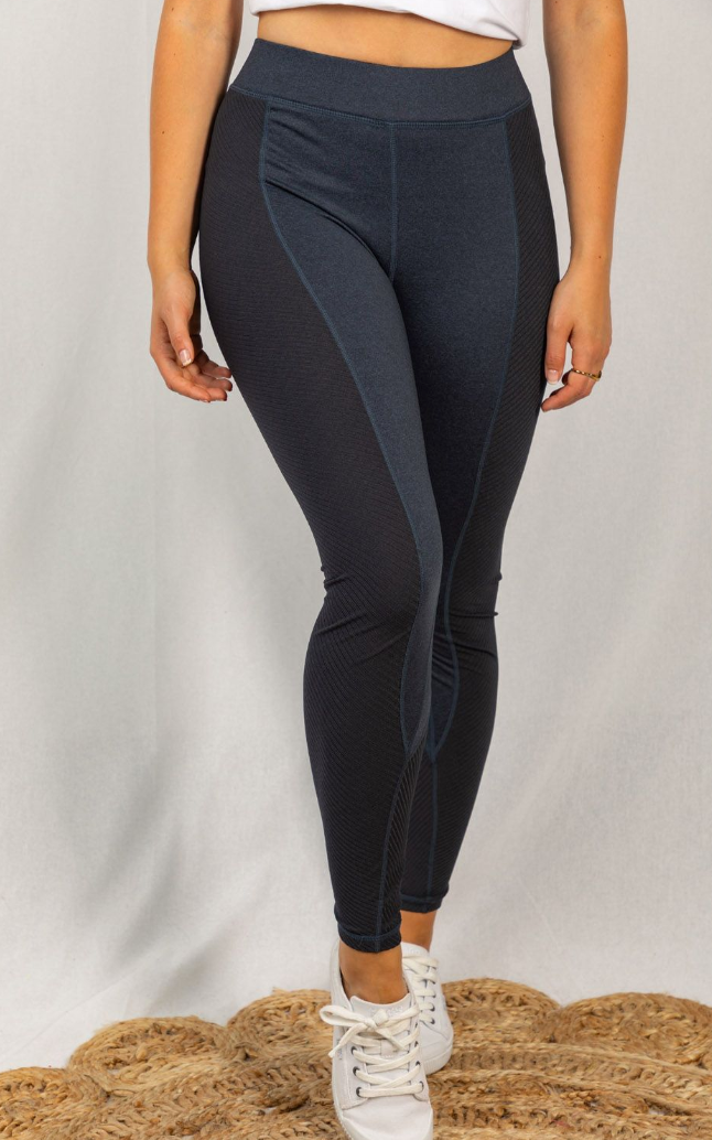 White Birch - Ribbed Navy Leggings