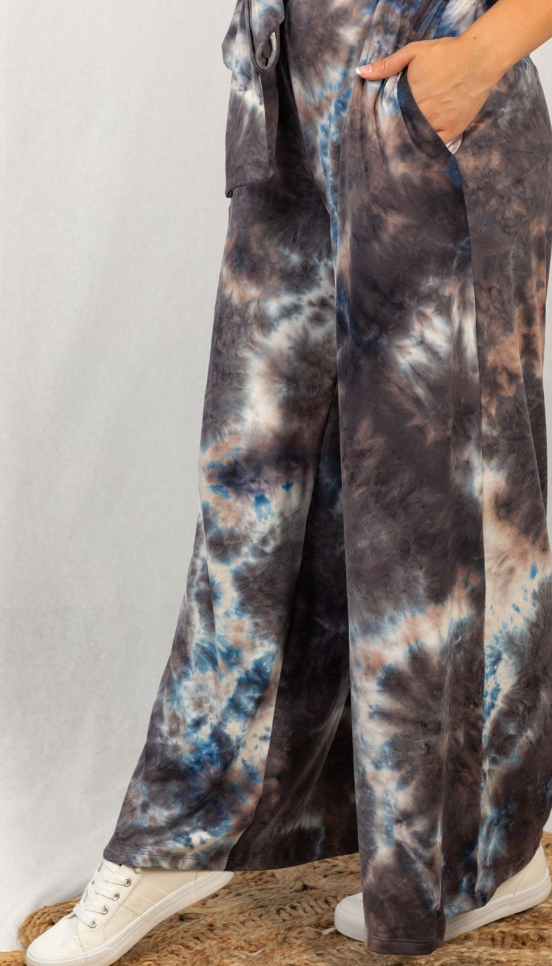 White Birch - High Waist Tie Dye Palazzo Pant