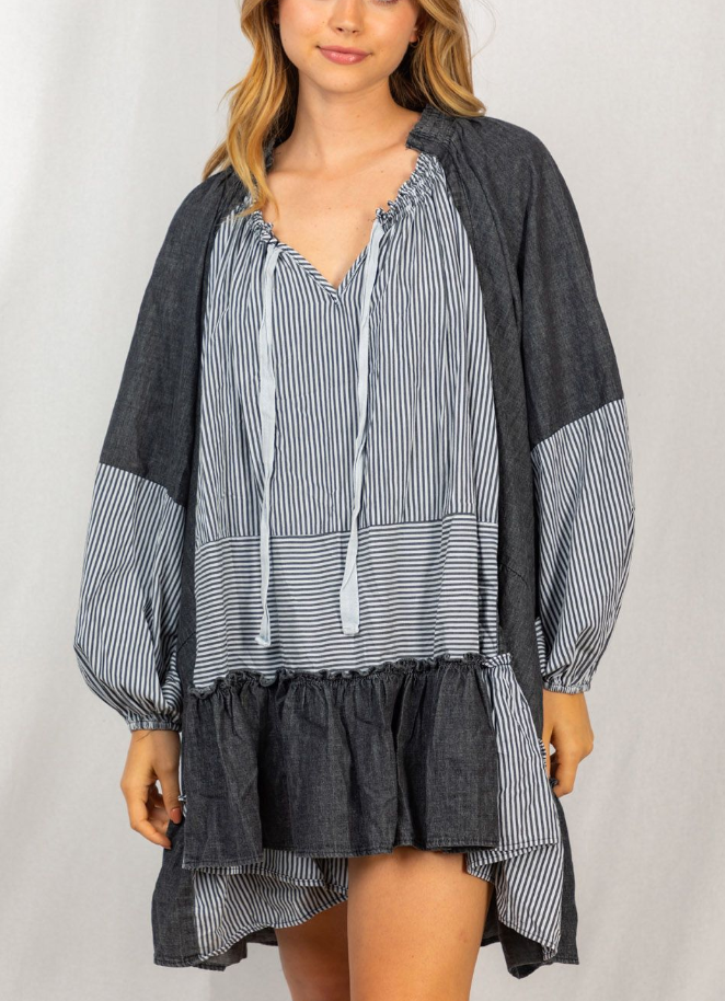 White Birch - Oversized Striped Dress