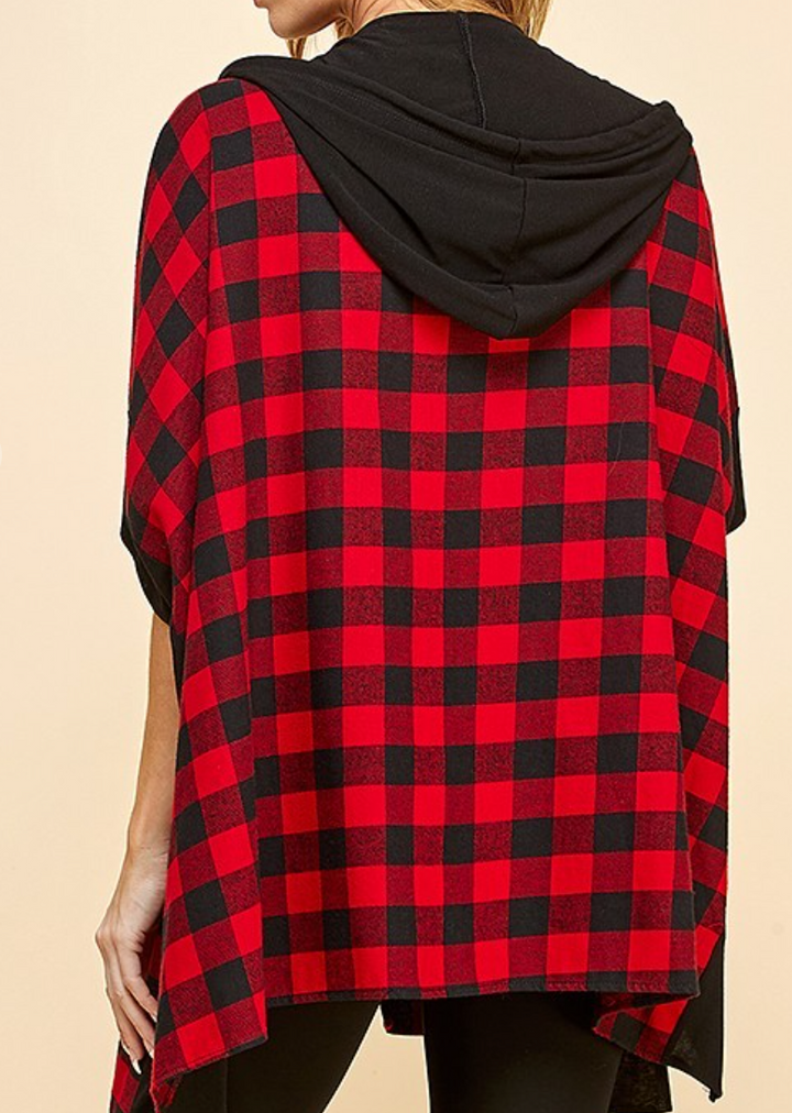 Shopin LA - BOXY PLAID HOODED CARDIGAN