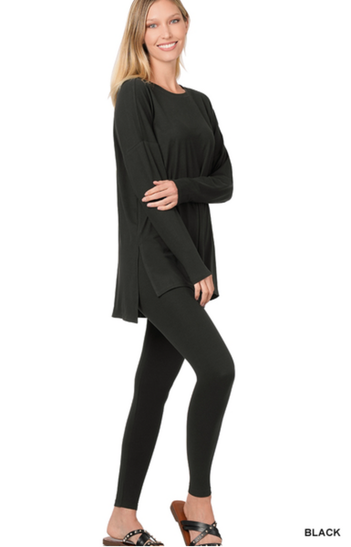 Zenana - SCOOP NECK LOUNGEWEAR SET