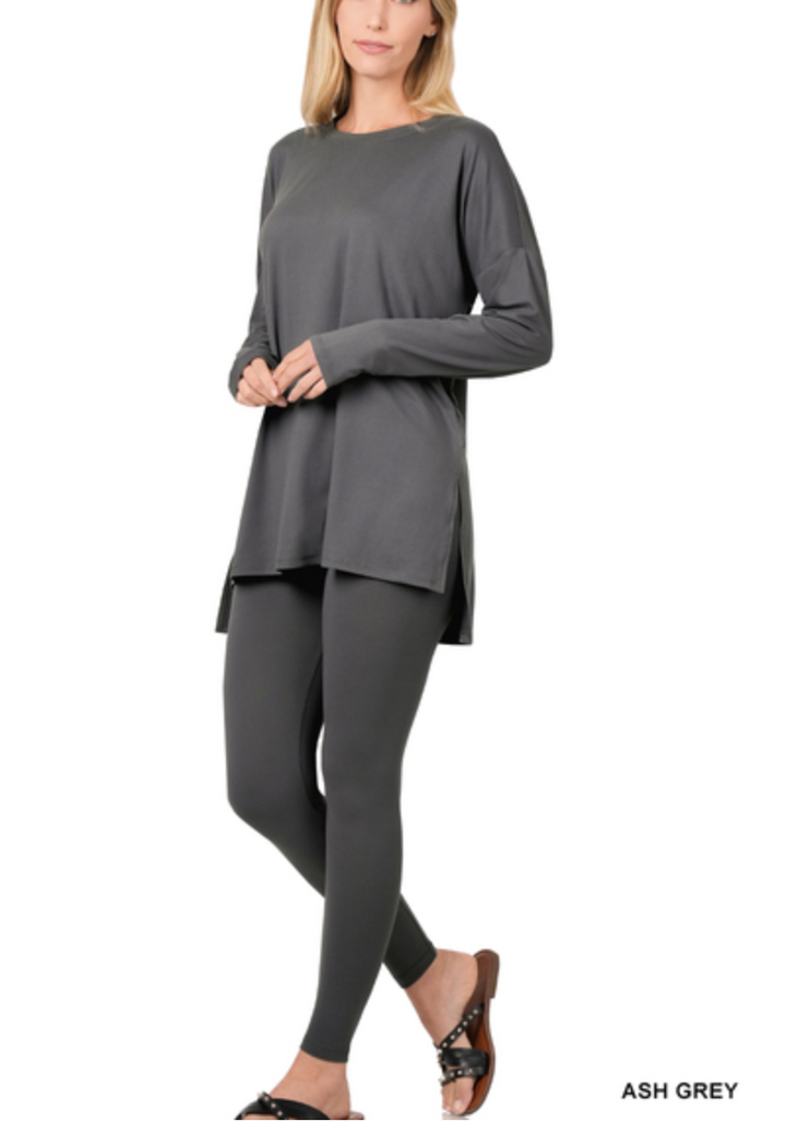 Zenana - SCOOP NECK LOUNGEWEAR SET