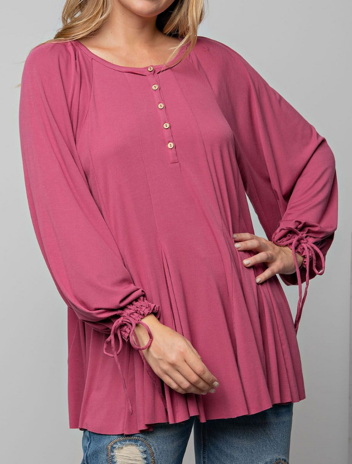 Easel - LOOSE FIT HENLEY SWING TUNIC