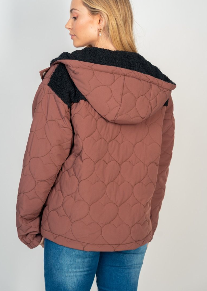 White Birch - Quilted Jacket w/Hood & Sherpa Contrast