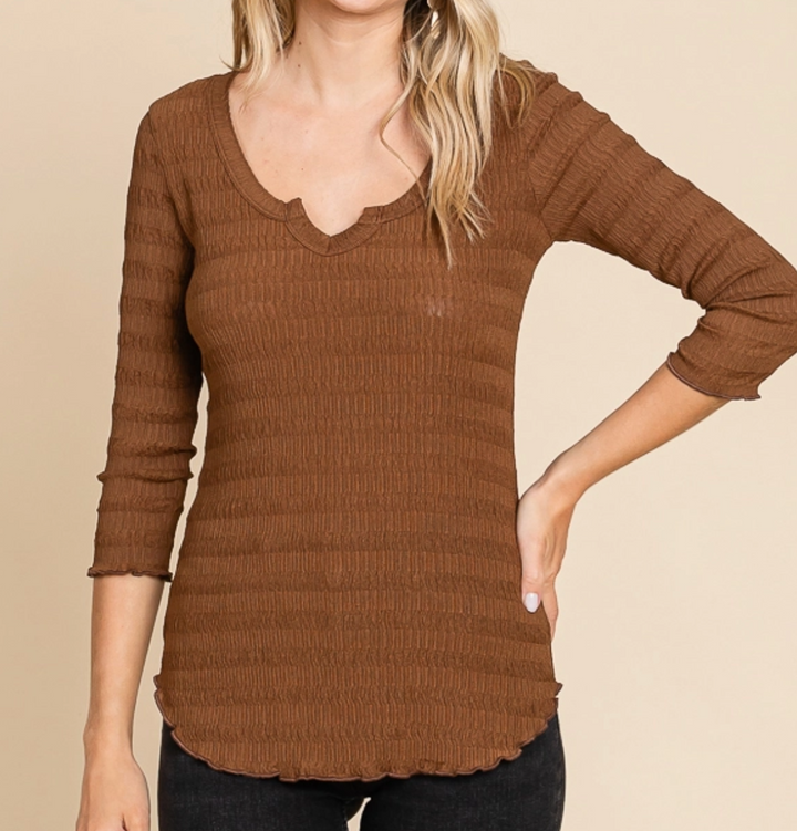 Culture Code - Notch Scoop Neck Solid Top