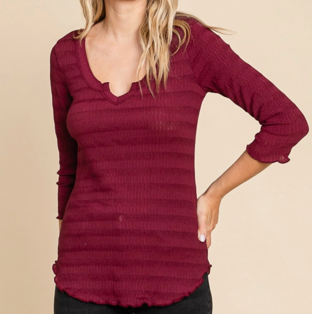 Culture Code - Notch Scoop Neck Solid Top