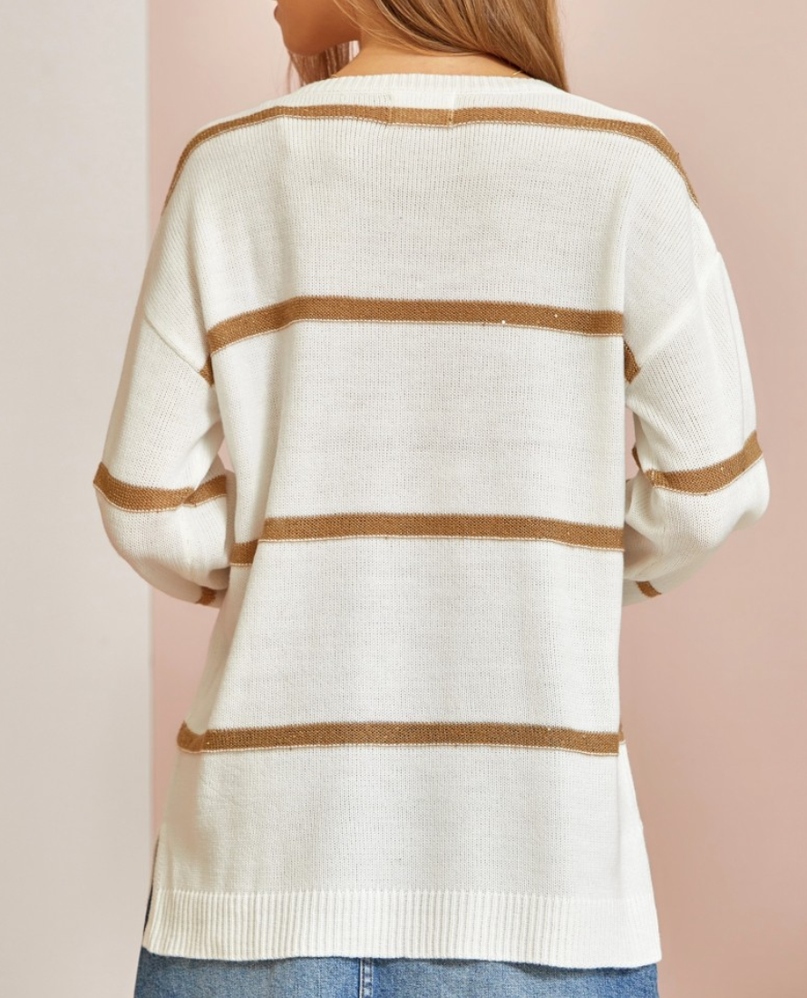 Andree By Unit - Lightweight Sweater with Sequin Stripes