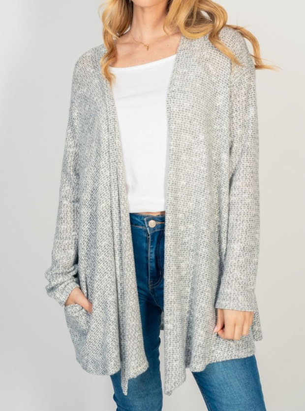 White Birch - Brushed Sweater Knit Cardigan