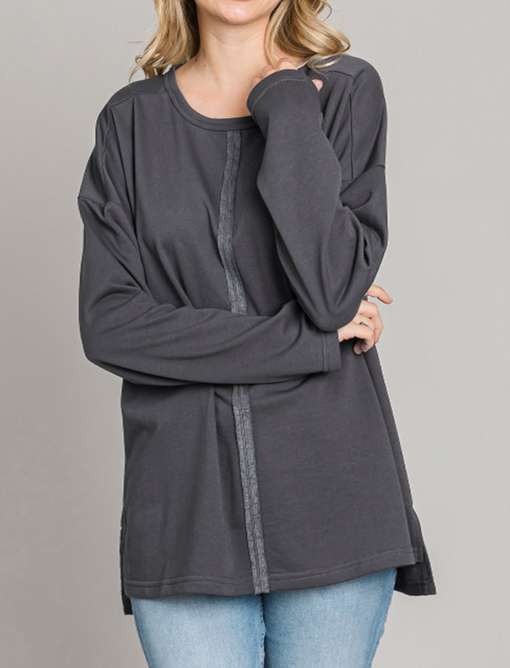 Cotton Bleu - French Terry Cut Edge Top