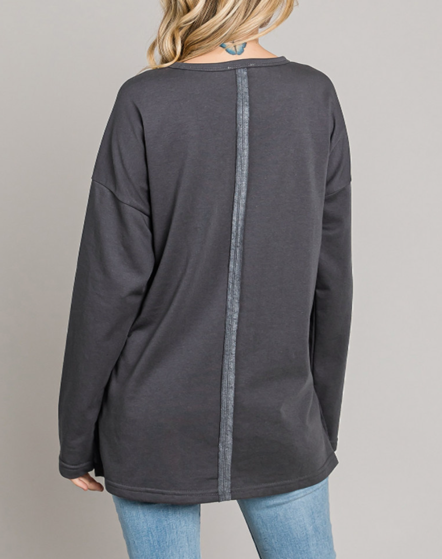 Cotton Bleu - French Terry Cut Edge Top