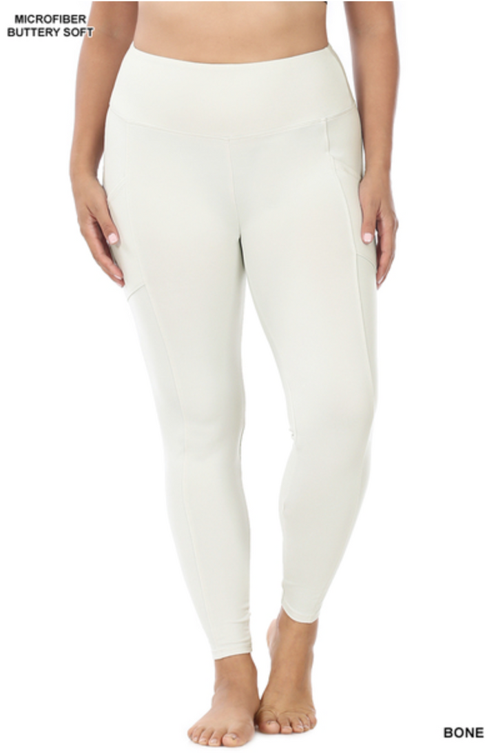 Zenana - BRUSHED MICROFIBER FULL LENGTH LEGGINGS w/POCKET