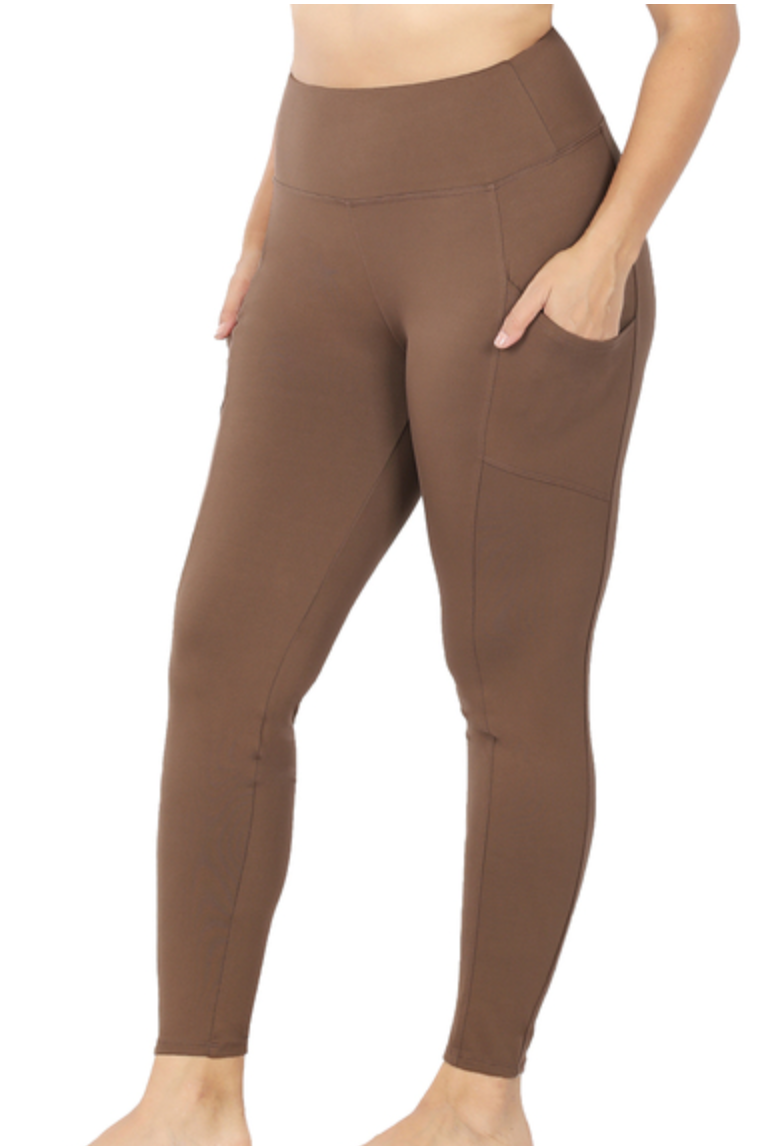 Zenana - BRUSHED MICROFIBER FULL LENGTH LEGGINGS w/POCKET