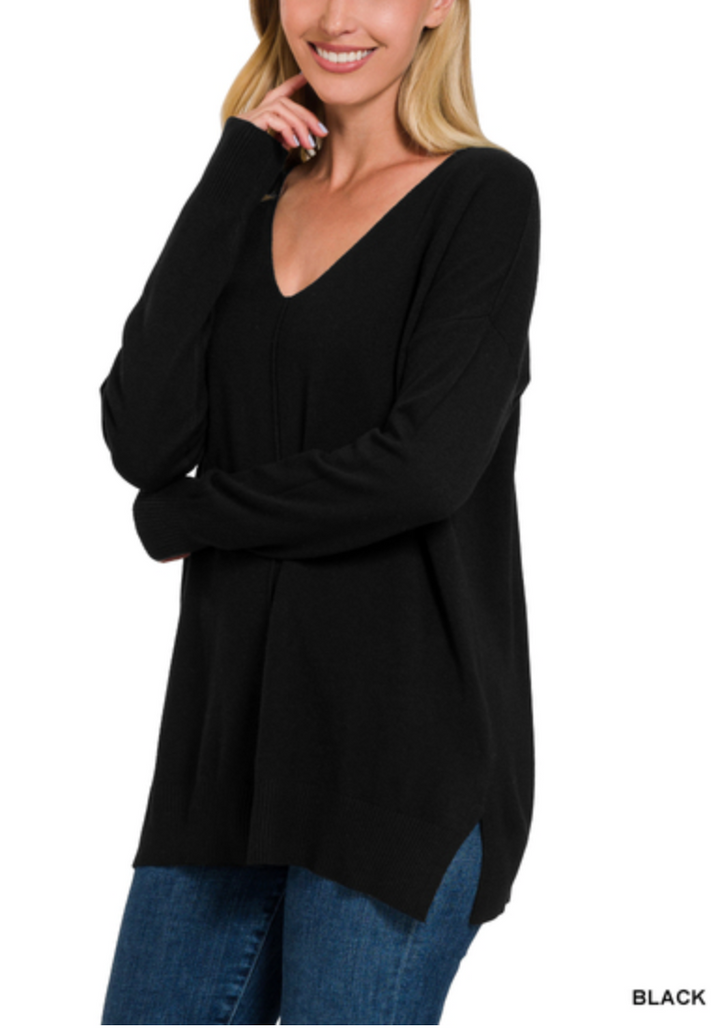 Zenana - VISCOSE FRONT SEAM SWEATER