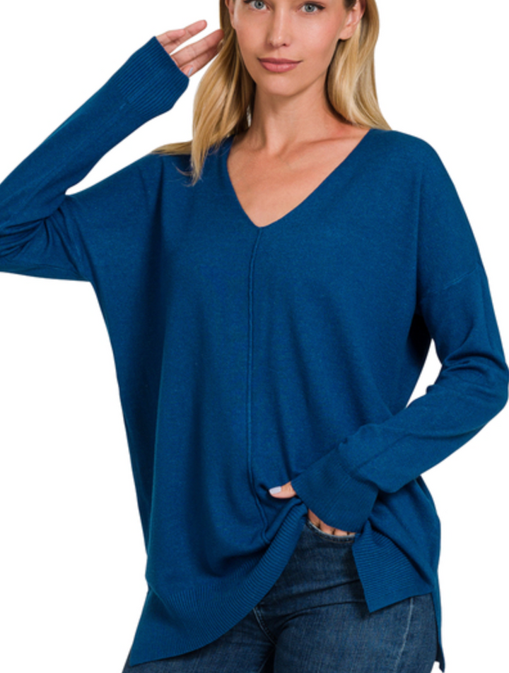 Zenana - VISCOSE FRONT SEAM SWEATER