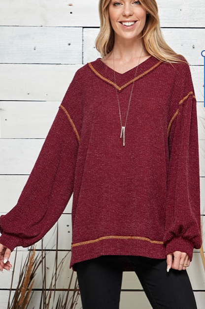 SHOPIN LA - V Neck Lightweight Sweater