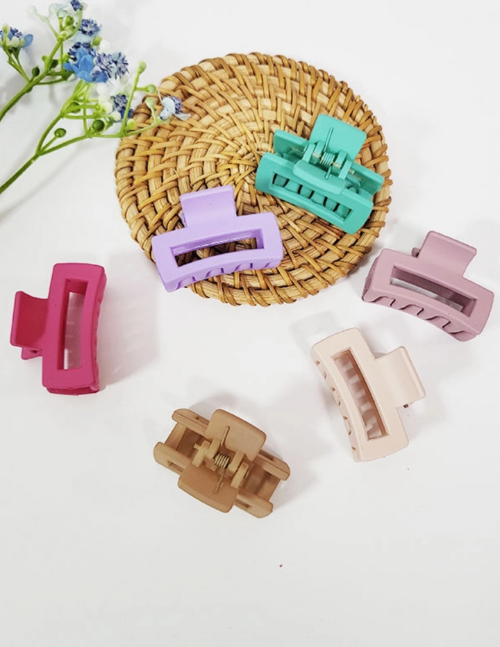 Mini Matte Color Hair Clip Set