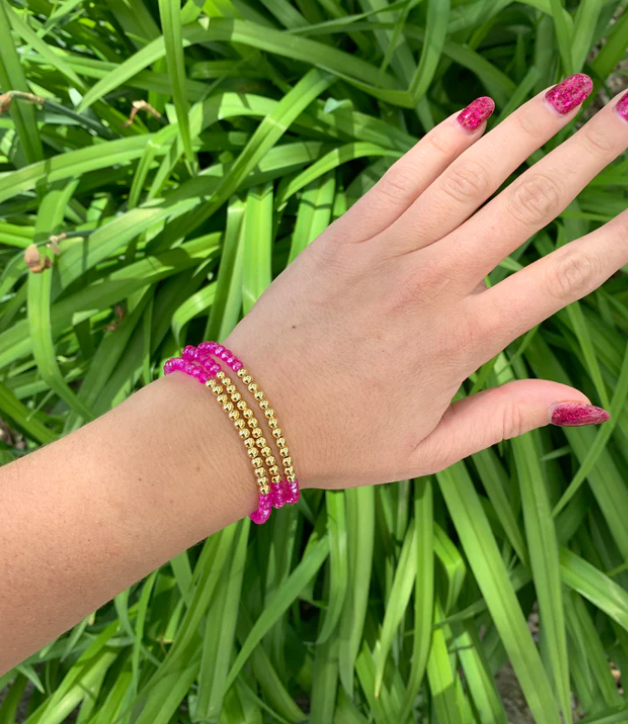 Moon Ryder - GOLD AND PINK BEAD BRACELET
