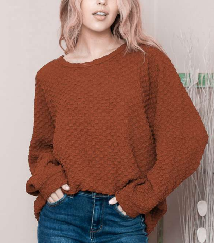 hesed - ebmossed crepe top