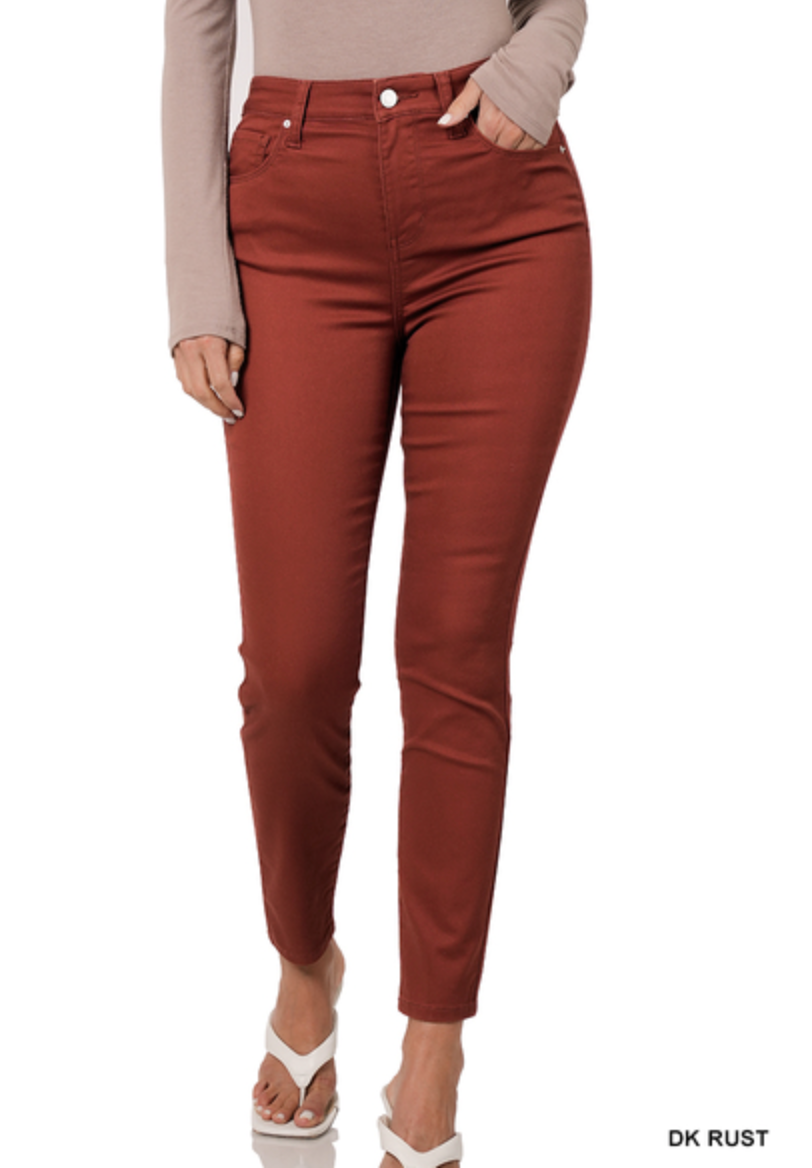 Zenana - HIGH-RISE SKINNY COLOR DENIM PANTS