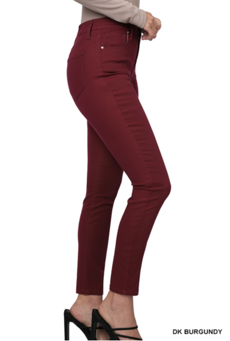 Zenana - HIGH-RISE SKINNY COLOR DENIM PANTS
