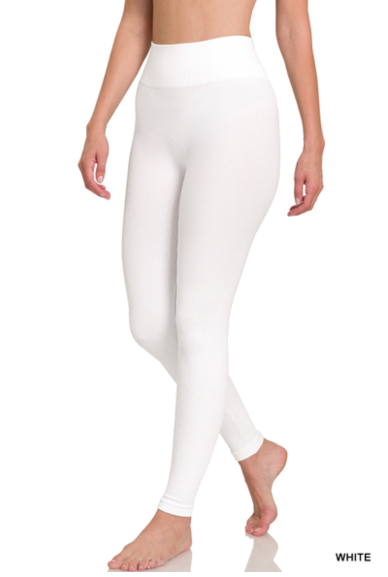 Zenana - RIBBED SEAMLESS HIGH WAISTED FULL LENGTH LEGGINGS