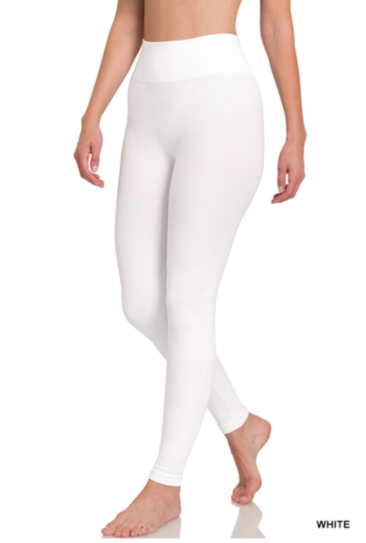 Zenana - RIBBED SEAMLESS HIGH WAISTED FULL LENGTH LEGGINGS