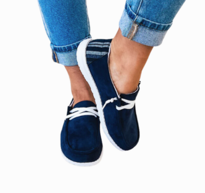 Gypsy Jazz - Navy Suede Slip On Shoe