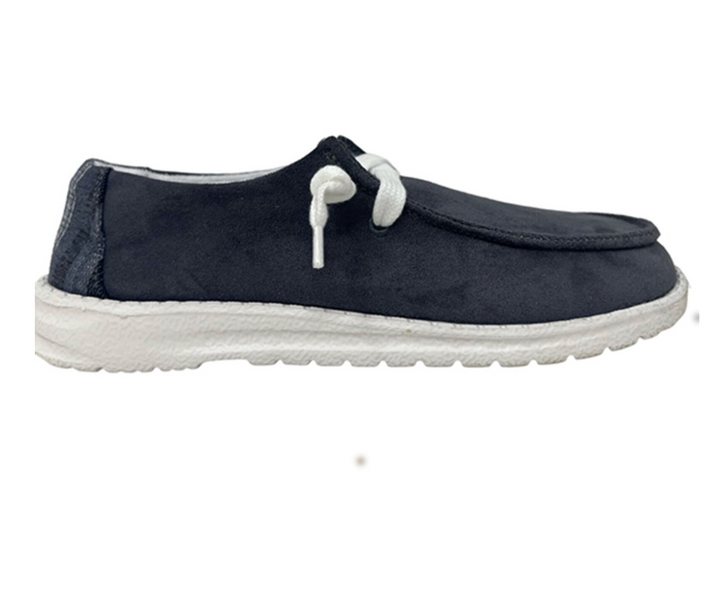 Gypsy Jazz - Navy Suede Slip On Shoe