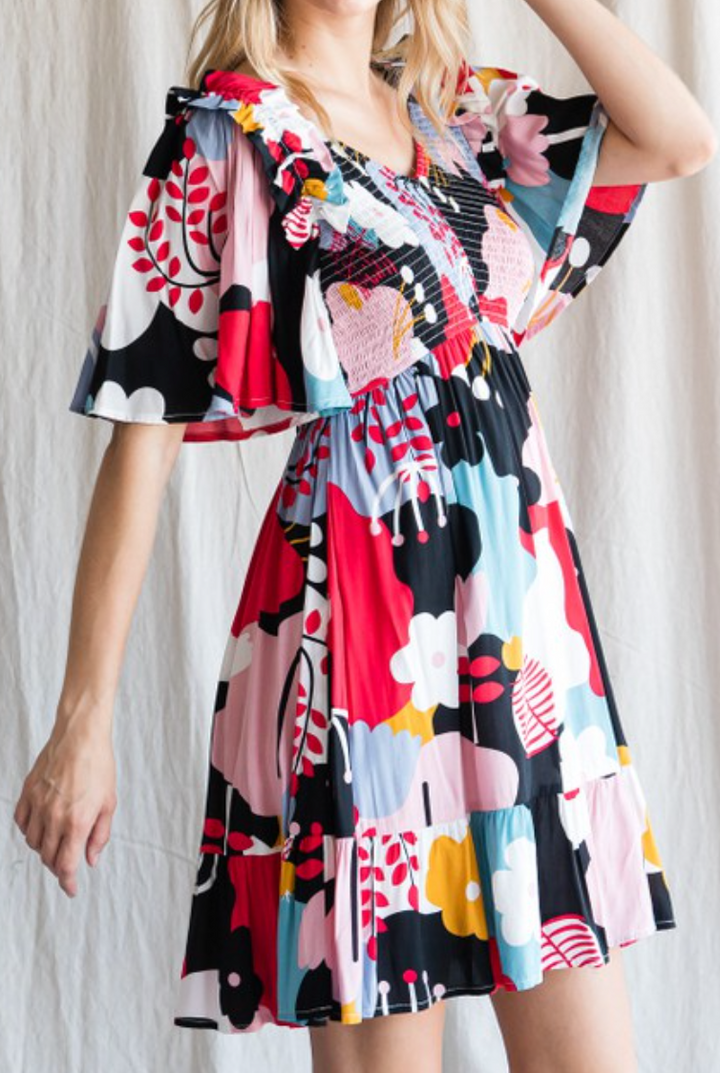 Jodifl - Multicolor Flower Print Dress
