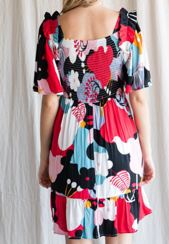 Jodifl - Multicolor Flower Print Dress