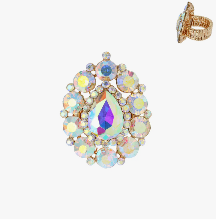Drop Gem Stone Stretch Ring