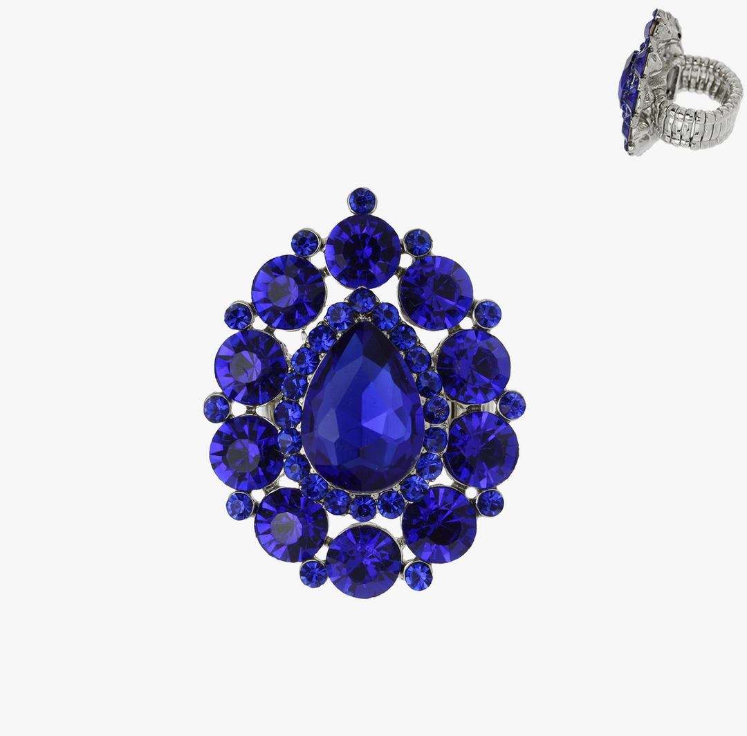 Drop Gem Stone Stretch Ring