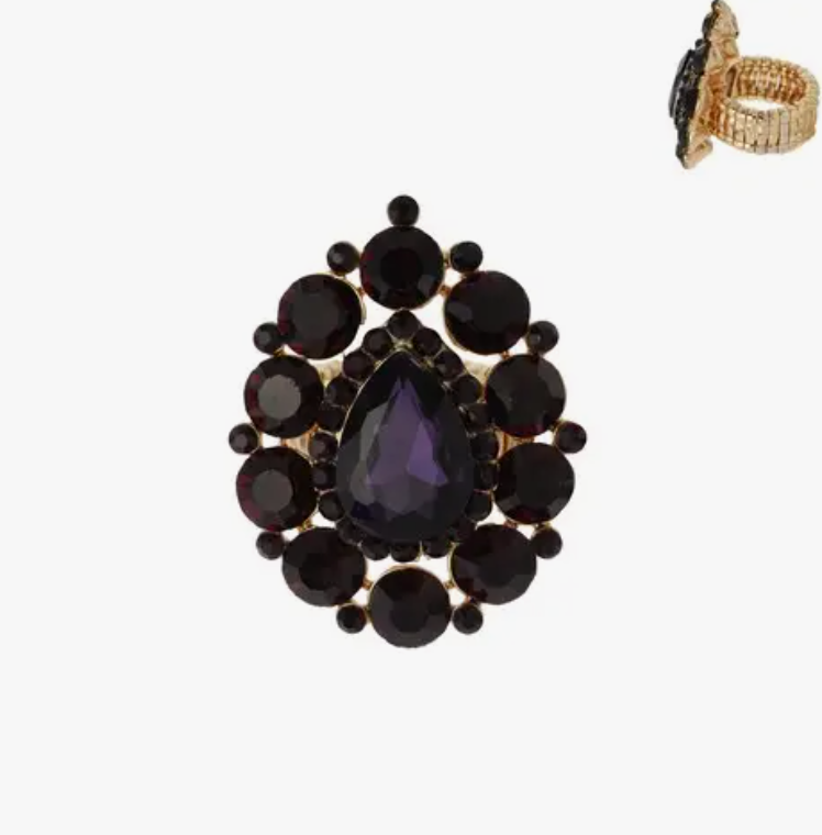 Drop Gem Stone Stretch Ring