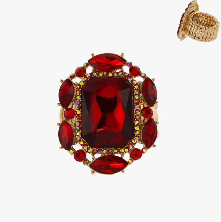 Victorian Style Rhinestone Stretch Ring