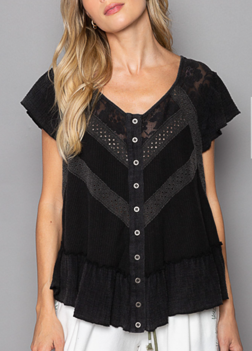 POL - Short Sleeve Ruffle Top