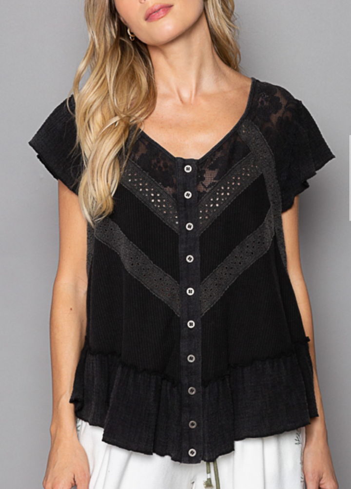 POL - Short Sleeve Ruffle Top