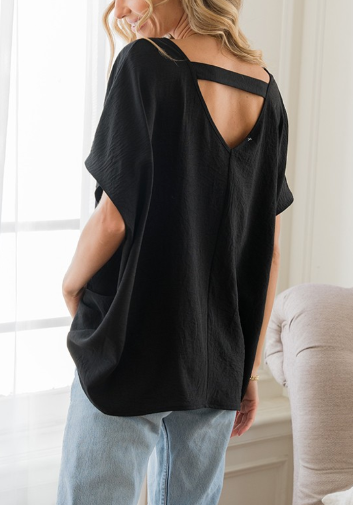 Sew in Love - BOXY V-NECK SHORT SLEEVE TOP