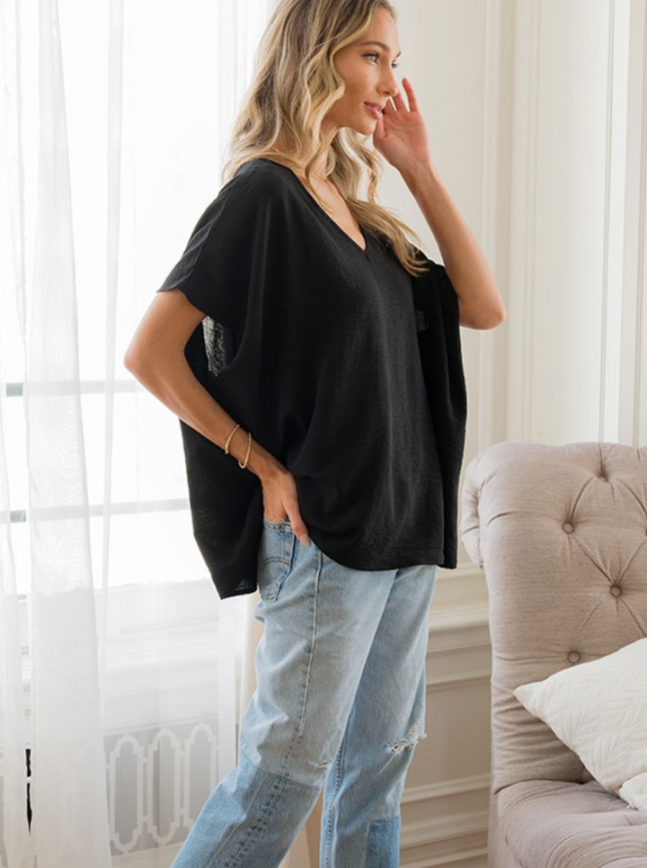 Sew in Love - BOXY V-NECK SHORT SLEEVE TOP
