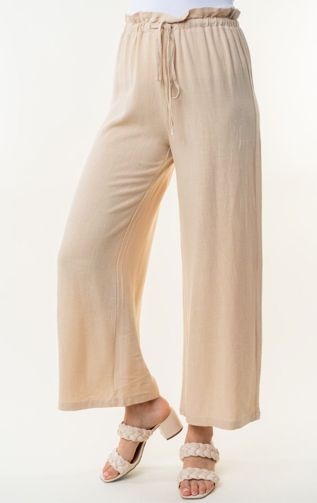 White Birch - High Waist Linen Pant