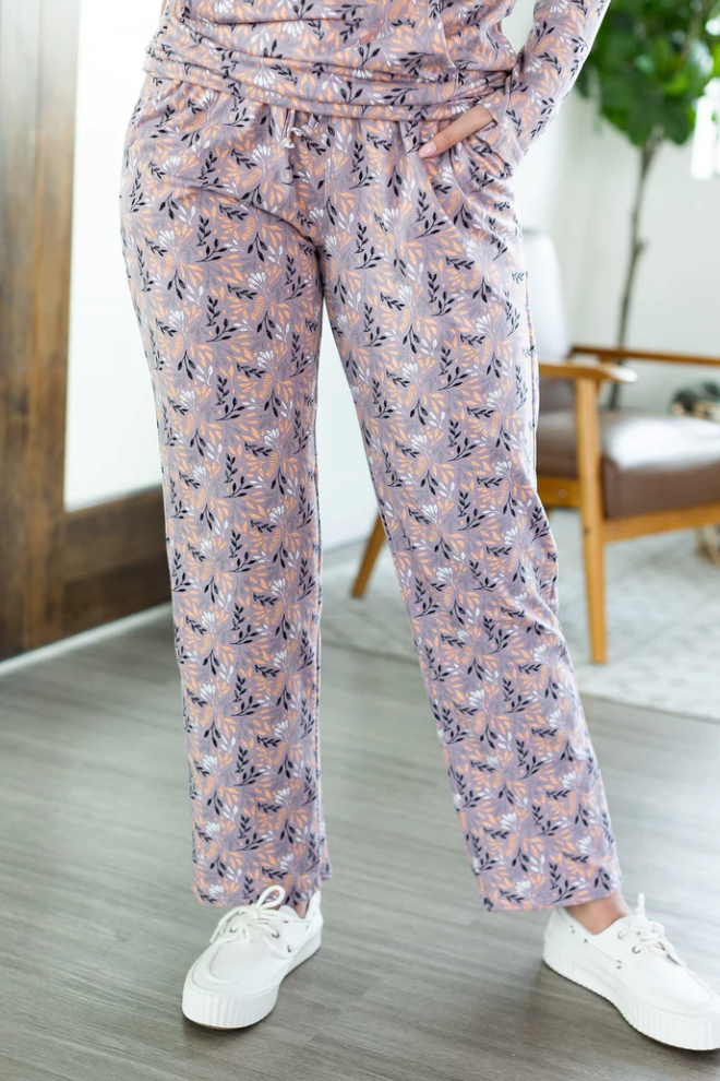 Michelle Mae - Cloud Lounge Pants - Mulberry Leaves