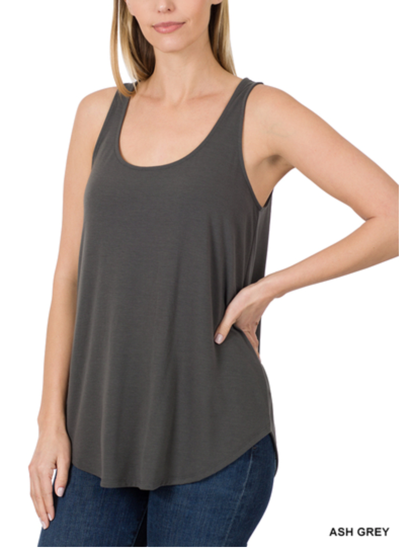 Zenana - Relaxed Round Neck Tank Top