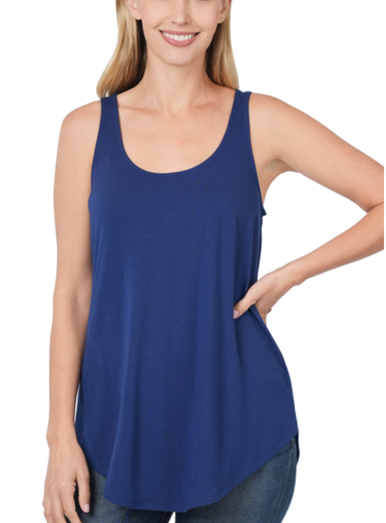 Zenana - Relaxed Round Neck Tank Top