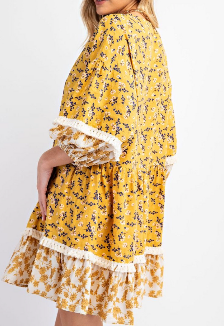Easel - MIX N MATCH PRINTED MIDI DRESS