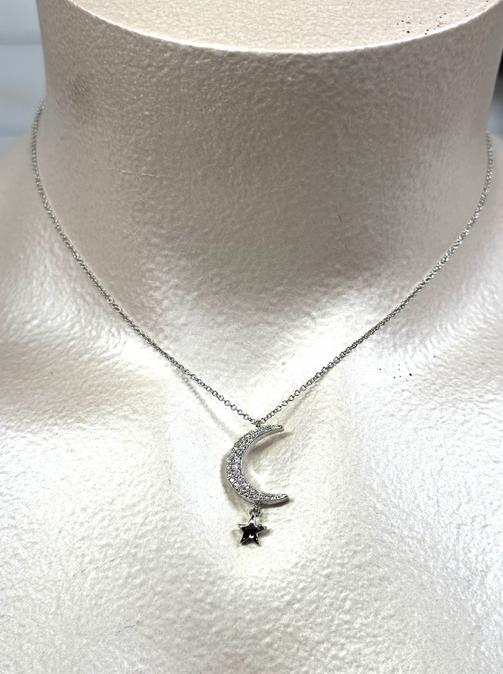 Moon and Star Necklace