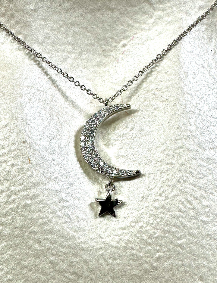 Moon and Star Necklace